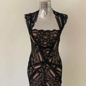 Black lace cocktail dress